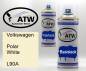 Preview: Volkswagen, Polar White, L90A: 400ml Sprühdose + 400ml Klarlack - Set, von ATW Autoteile West.